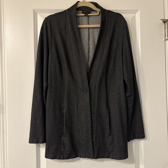 J. Jill Jackets & Blazers - J.Jill Wearever Collection Rayon Single Buttoned Blazer Jacket Gray Size Small